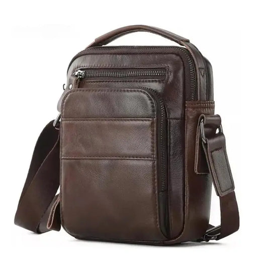 Bolsa Transversal Masculina de Couro Marrom - Orion