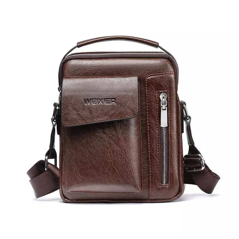 Bolsa Transversal Masculina de Couro Marrom - Orion