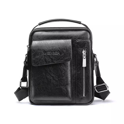 Bolsa Transversal Masculina de Couro Preta - Orion