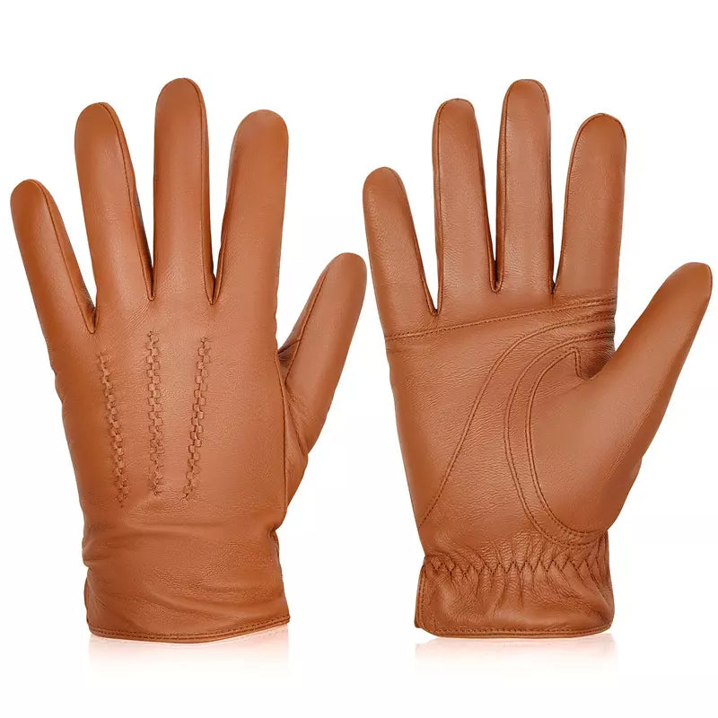 Luva Masculina de Couro Marrom - Orion