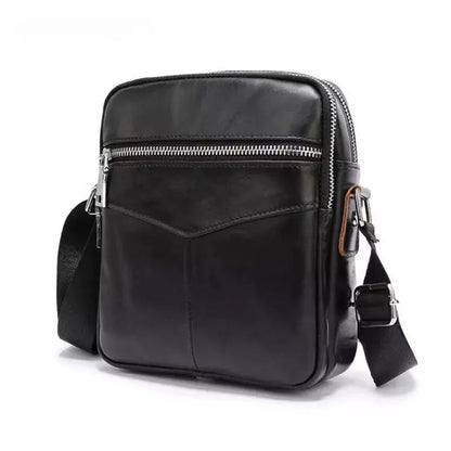 Bolsa Transversal Masculina de Couro Preta - Orion