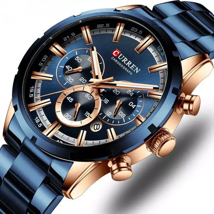 Relógio Masculino Aço Inox 3016 Azul - Orion