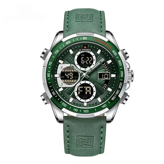 Relógio Masculino Esportivo Pulseira Couro Verde - Orion