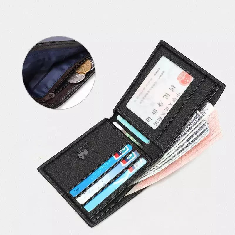 Carteira de Couro Masculina Preta Aberta - Orion
