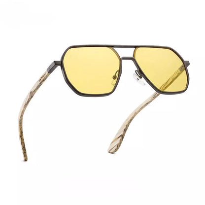 Óculos de Sol Masculino de Metal Amarelo- Orion