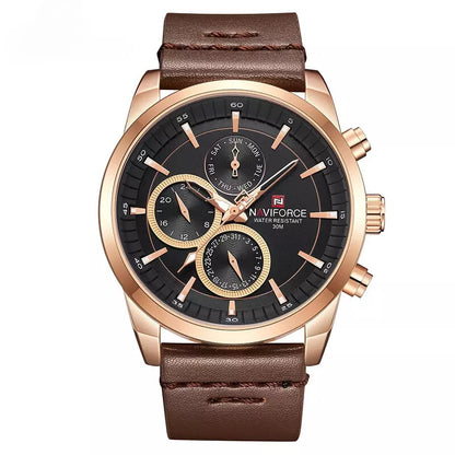 Relógio Masculino Esportivo Pulseira Couro Marrom - Orion