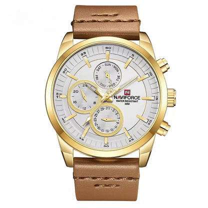 Relógio Masculino Esportivo Pulseira Couro Marrom - Orion