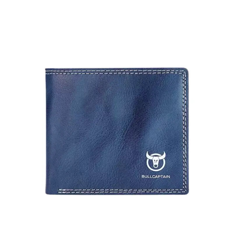 Carteira de Couro Masculina Marrom Azul - Orion