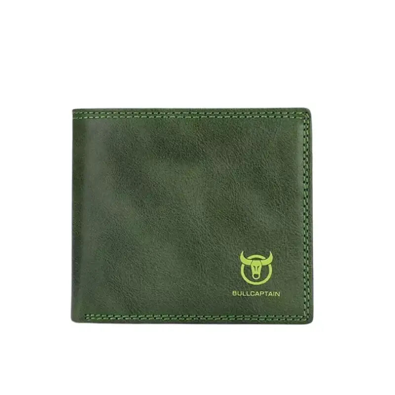 Carteira de Couro Masculina Marrom Verde - Orion