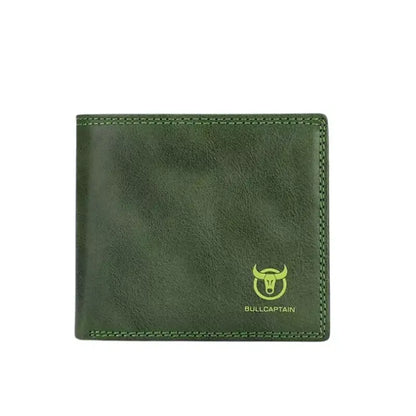 Carteira de Couro Masculina Marrom Verde - Orion