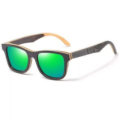 Óculos de Sol Haste Madeira Masculino Verde - Orion