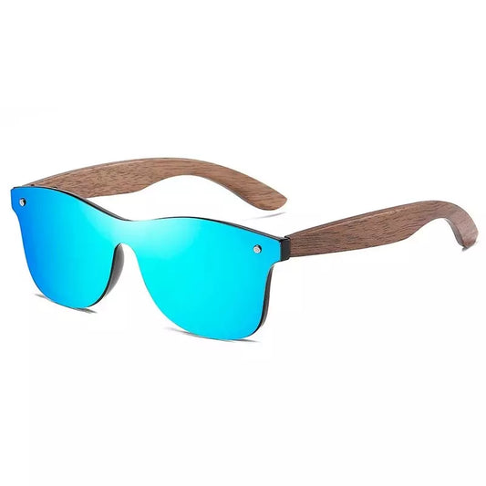 Óculos de Sol Haste Madeira Masculino Azul - Orion