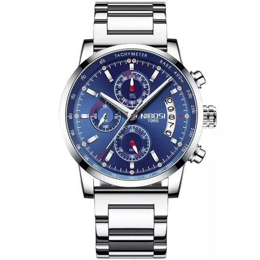 Relógio Masculino Aço Inox 3014 Fundo Azul - Orion