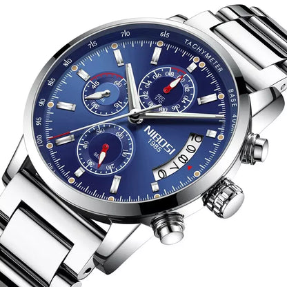 Relógio Masculino Aço Inox 3014 Fundo Azul - Orion