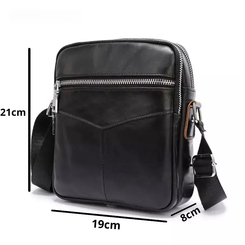 Bolsa Transversal Masculina de Couro Preta - Orion