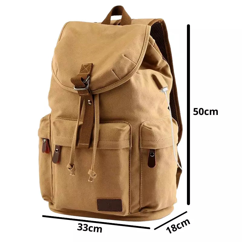 Mochila Masculina de Lona Marrom - Orion