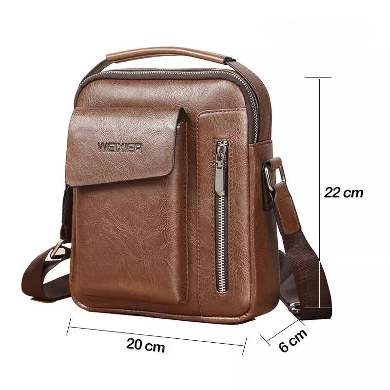 Bolsa Transversal Masculina de Couro Marrom - Orion