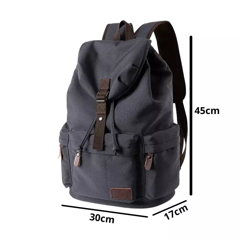 Mochila Masculina de Lona Preta - Orion