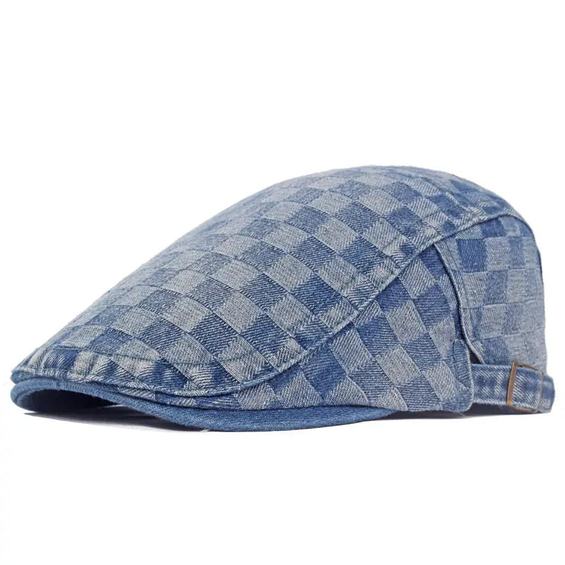 Boina Masculina Newsboy Estilo Xadrez