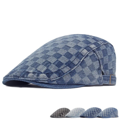 Boina Masculina Newsboy Estilo Xadrez