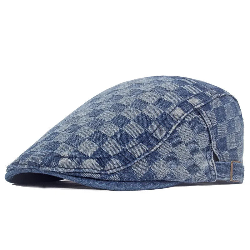 Boina Masculina Newsboy Estilo Xadrez