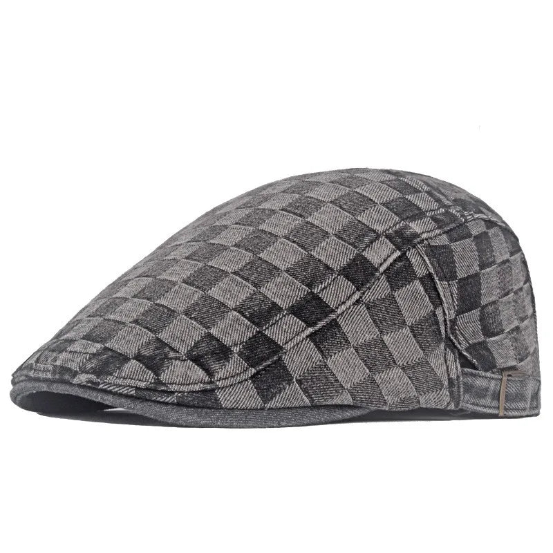 Boina Masculina Newsboy Estilo Xadrez