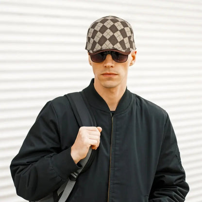 Boina Masculina Vintage Plaid Style