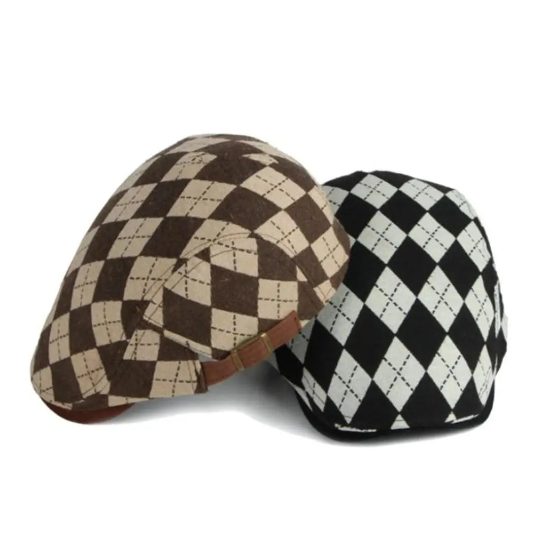 Boina Masculina Vintage Plaid Style