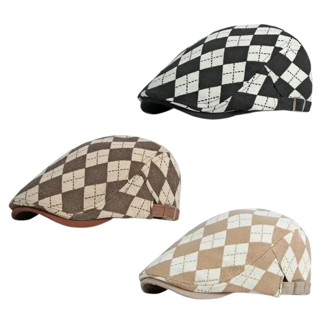 Boina Masculina Vintage Plaid Style