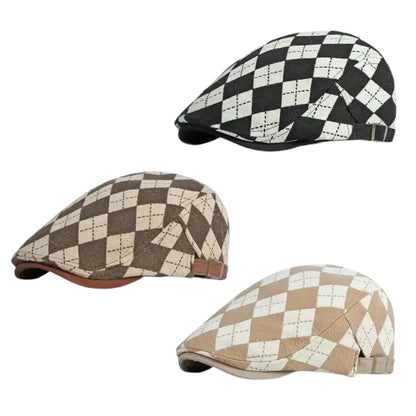 Boina Masculina Vintage Plaid Style