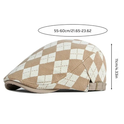 Boina Masculina Vintage Plaid Style