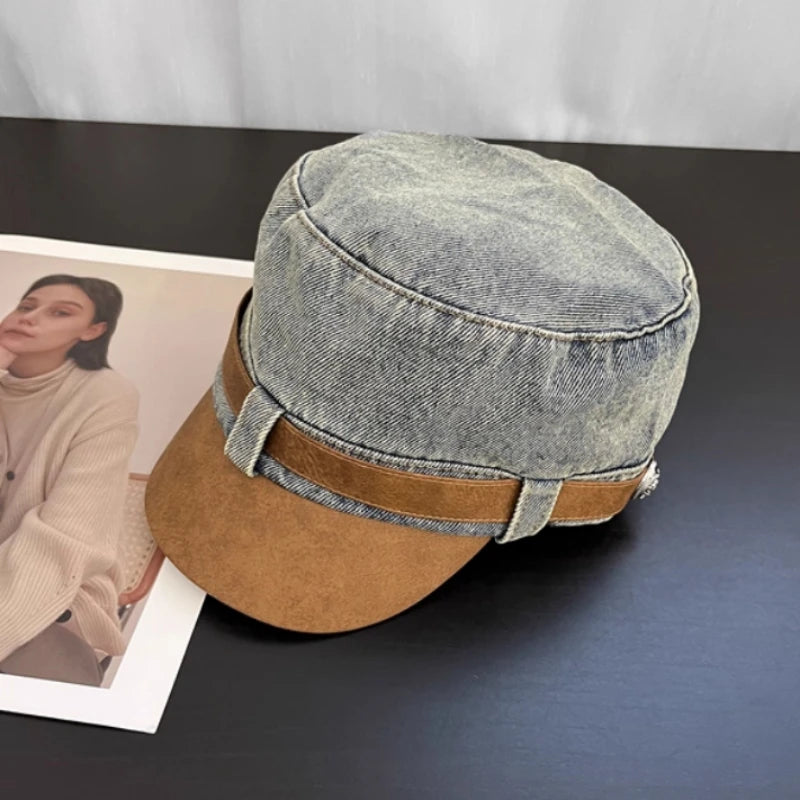 Boina Masculina Vintage Washed Flat