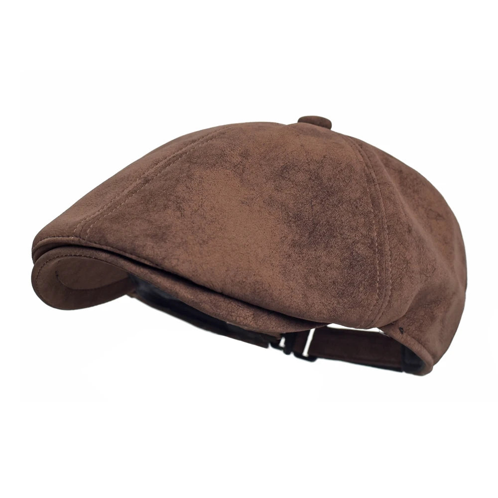 Boina Masculina Vintage em Couro Ecológico Zeus