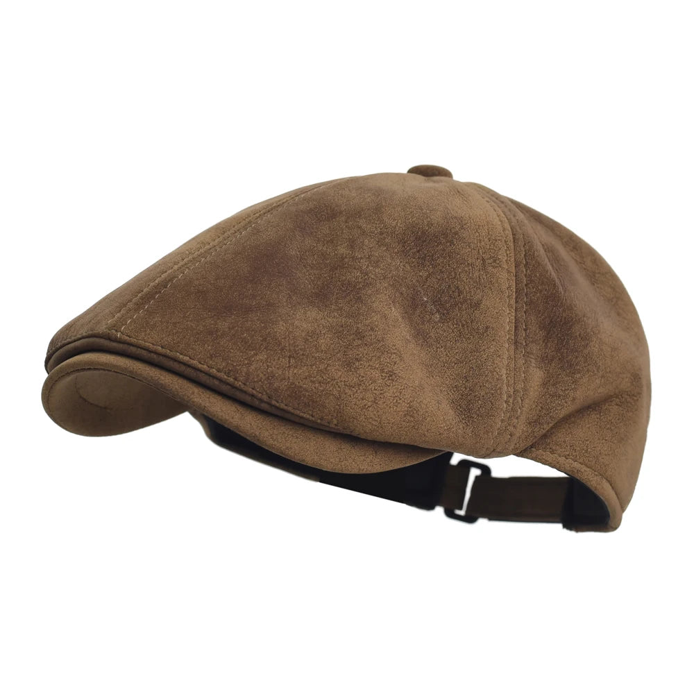 Boina Masculina Vintage em Couro Ecológico Zeus