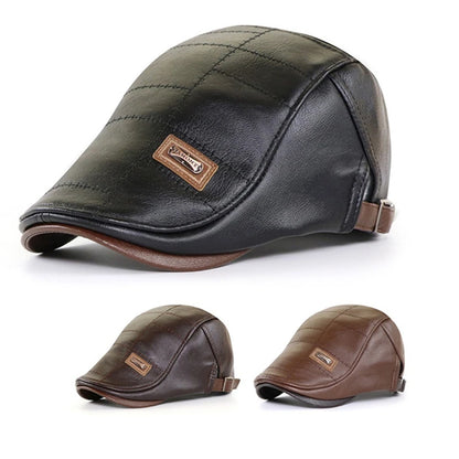 Boina Masculina em Couro Retrô