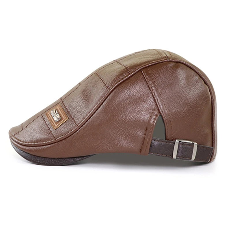Boina Masculina em Couro Retrô