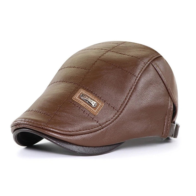 Boina Masculina em Couro Retrô