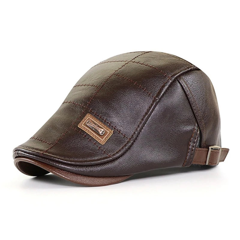 Boina Masculina em Couro Retrô