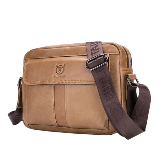 Bolsa Masculina Lateral em Couro Legítimo Bullcaptain Manly