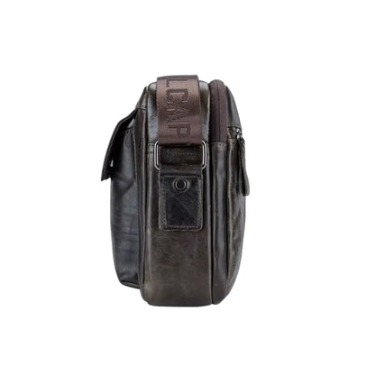 Bolsa Masculina Lateral em Couro Legítimo Bullcaptain Manly