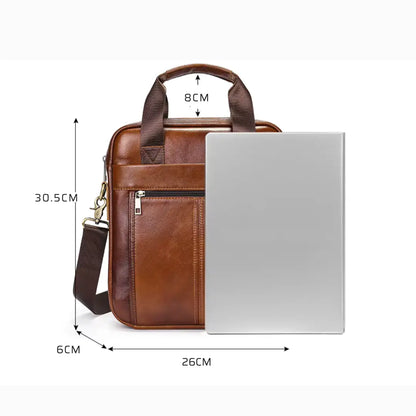 Bolsa Masculina Transversal Laptop em Couro Legítimo Business
