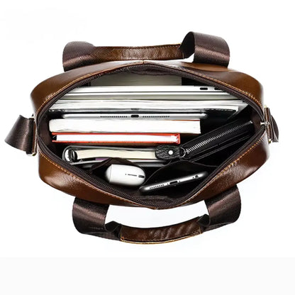 Bolsa Masculina Transversal Laptop em Couro Legítimo Business