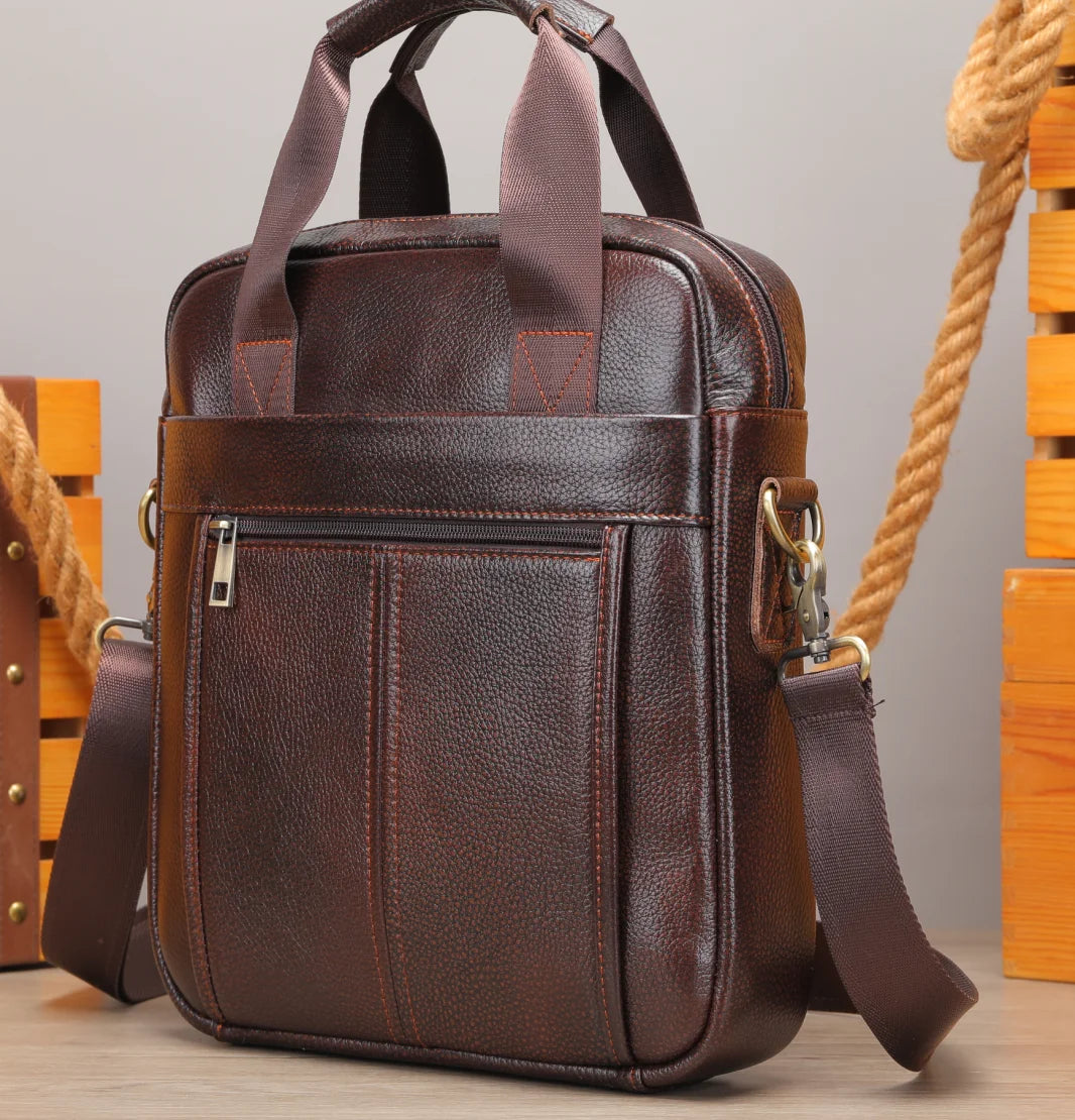 Bolsa Masculina Transversal Laptop em Couro Legítimo Business