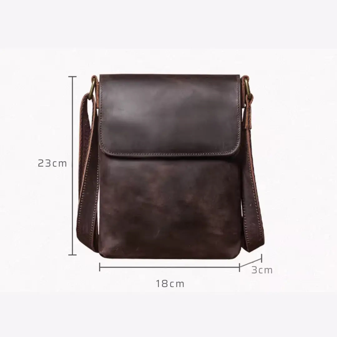 Bolsa Masculina Transversal em Couro Legítimo Casual Lux