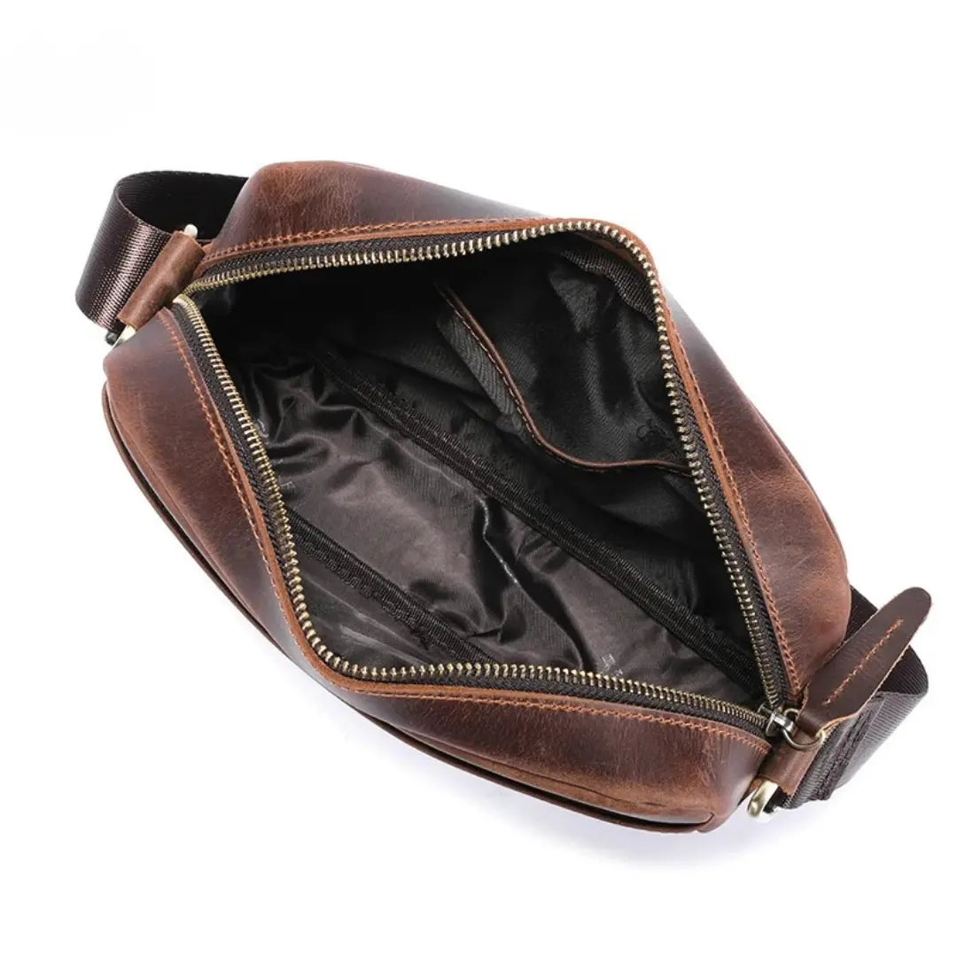 Bolsa Masculina de Ombro em Couro Legítimo Bullcaptain Otto
