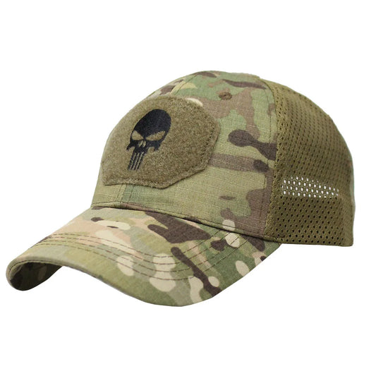 Boné Masculino Aba Curva Camo Skull
