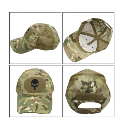 Boné Masculino Aba Curva Camo Skull