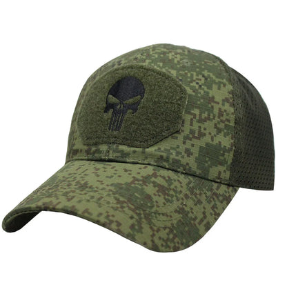 Boné Masculino Aba Curva Camo Skull