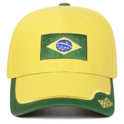 Boné Masculino Aba Curva Flag Brasil
