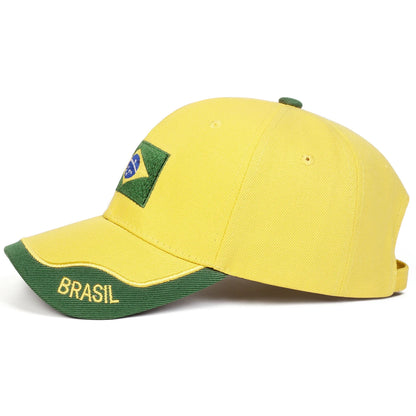 Boné Masculino Aba Curva Flag Brasil